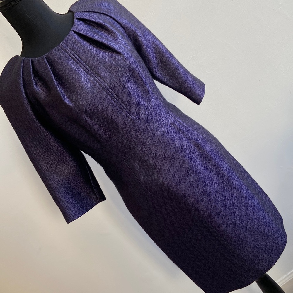 Carolina Herrera Bateau Neckline Dress Eggplant VG condition